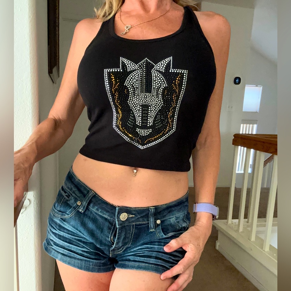 Henderson silver knights hand made rhinestone tank top ahl
